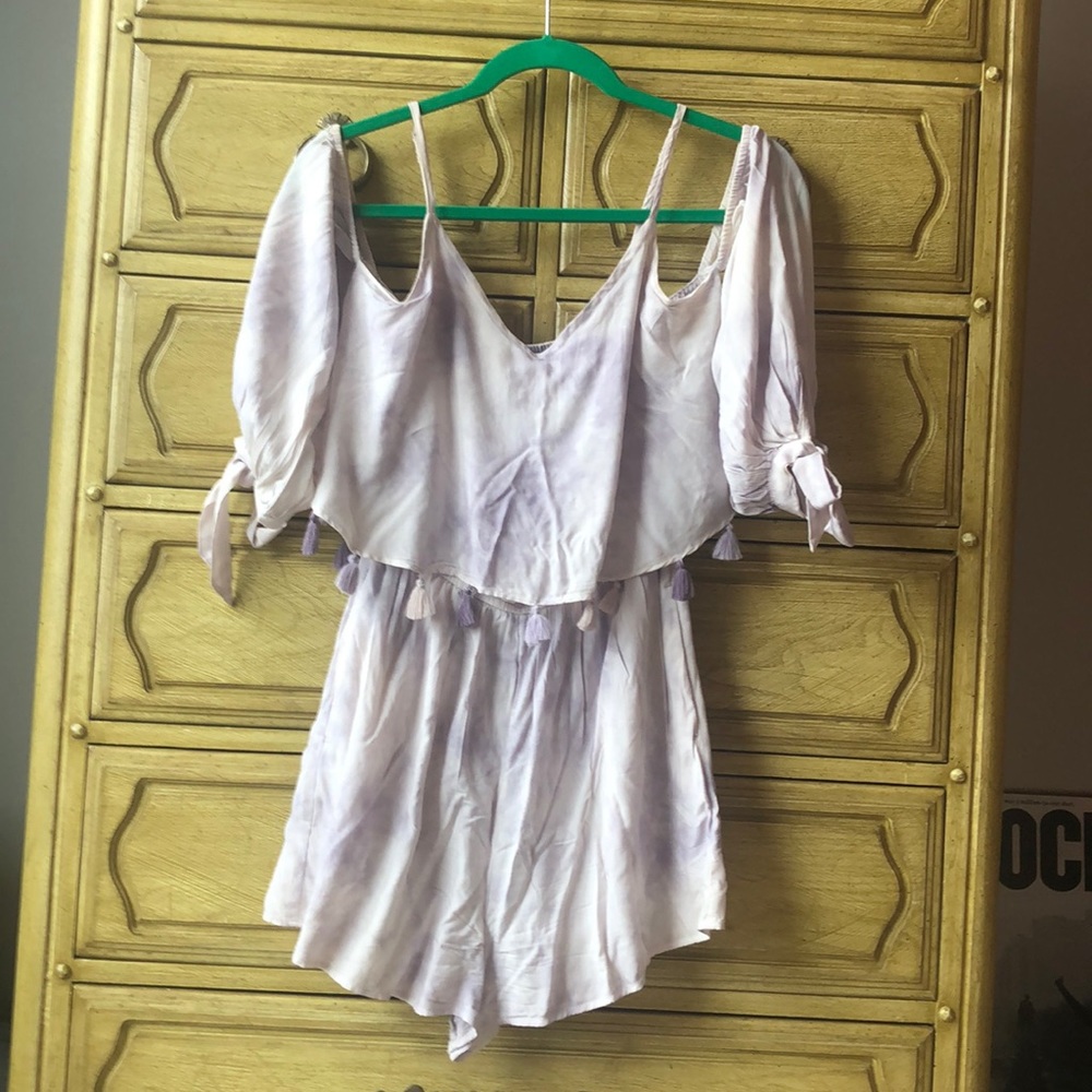 Light purple tie dye romper